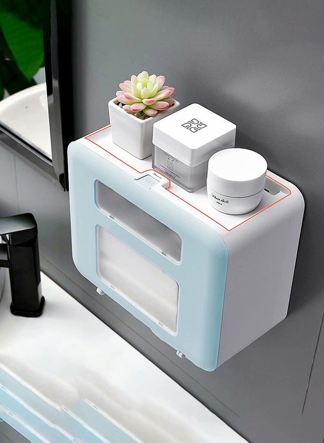 Waterproof Wall Mounted Tissue Box Blue/White 29x23x15centimeter - Image 3